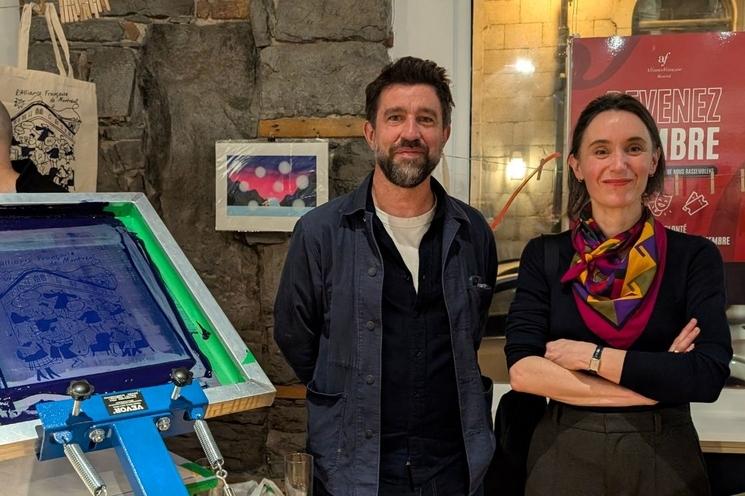 Gabriel Viry directeur et co-fondateur de l'agence Kiblind, et Chloé Fricout, attachée culturelle du Consulat général de France à Québec