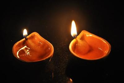 des diyas de Diwali