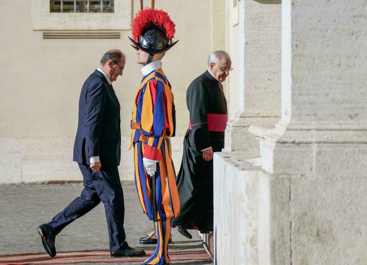 Le Premier ministre Jean Castex arrive au Vatican pour une rencontre avec le pape François, le 18 octobre 2021