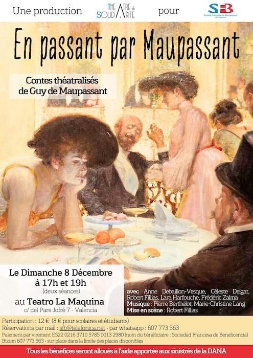 affiche de la pièce de théatre en passant par Maupassant