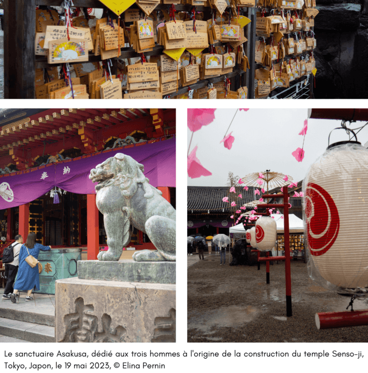 Le sanctuaire Asakusa, dédié aux trois hommes à l'origine de la construction du temple Senso-ji, Tokyo, Japon