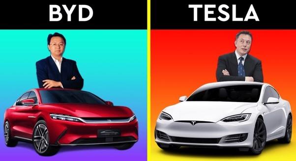 Tesla versus BYD dans le monde 