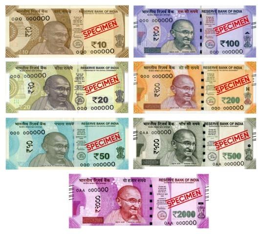 Les billets de banque indiens