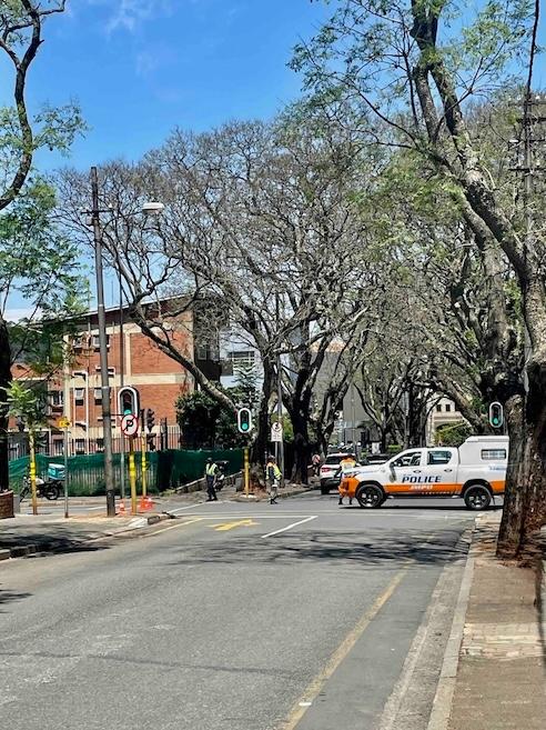 Barrage à Rosebank Johannesburg