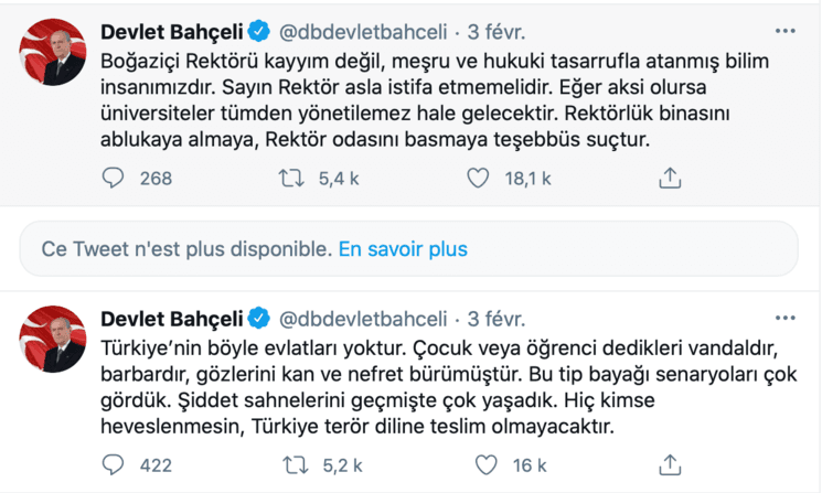 Devlet Bahçeli Twitter Supprimé Turquie