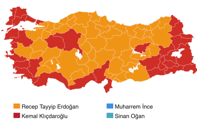 turquie répartition des voix premier tour élections présidentielles