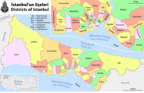 les quartiers d'Istanbul 