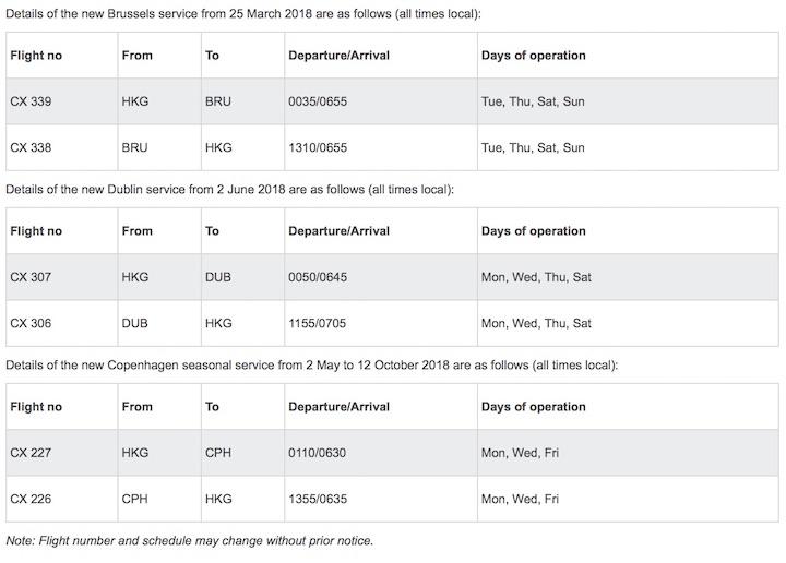 Cathay horaires belgique hong kong