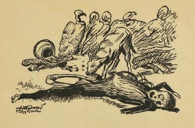 Caricature de la grande famine au Bengale en 1943