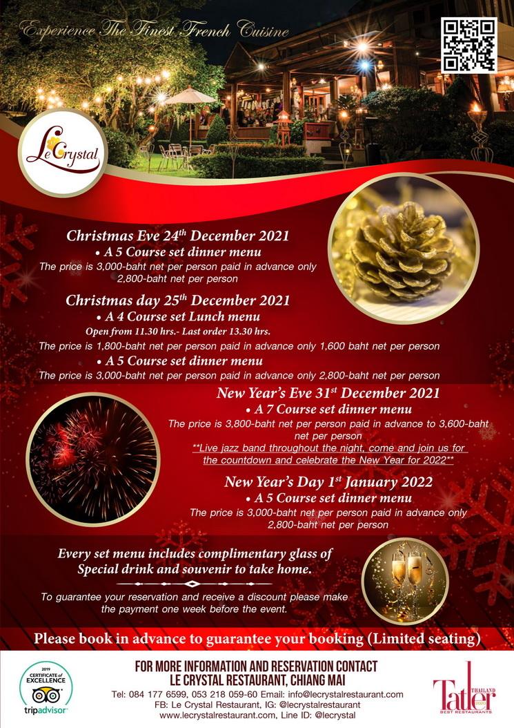 Annonce Menus Noel et Nouvel An Le Crystal
