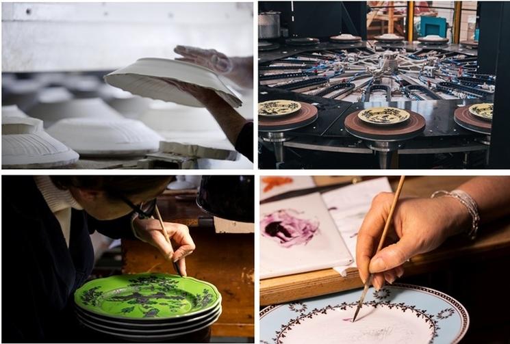 assiettes peintes à la main Ginori 1735