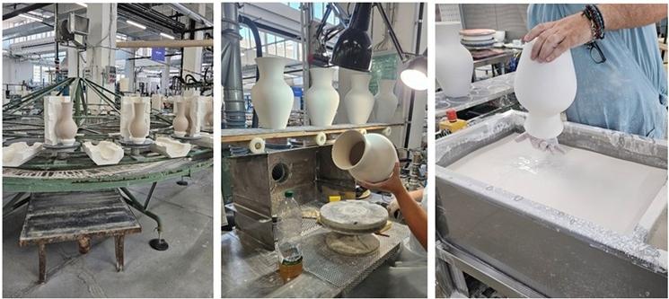 fabrication de vases en porcelaine