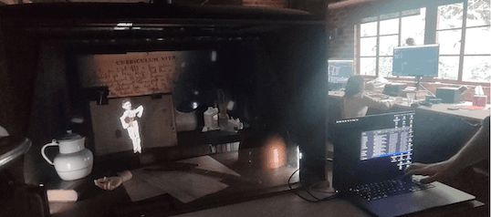 Préparation de décor par Kentridge