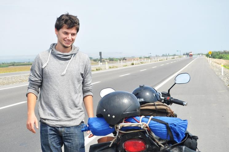 Jonathan Salamon lors de son voyage en Amérique du Sud 