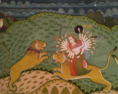 Durga sur son lion