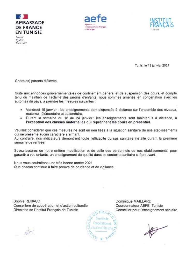 ECOLES FRANCAISES CONFINEMENT