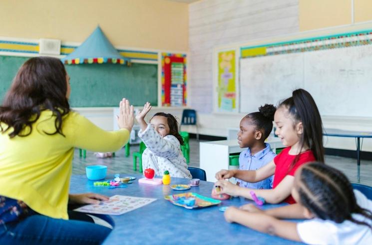 Elementary kids at school