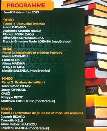 Programme de la Foire aux livres de  Brazzaville  du 14 Décembre 2023