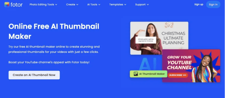 Fotor AI Thumbnail Generator