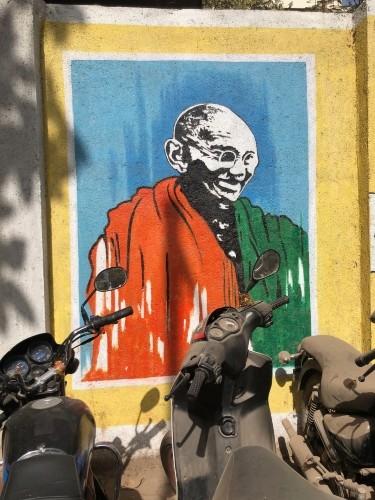 Gandhi peint sur un mur