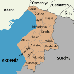 plan du Hatay Turquie