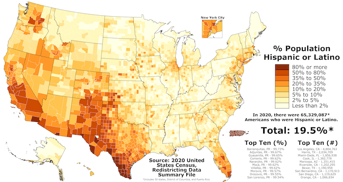 présence des hispaniques aux états-unis