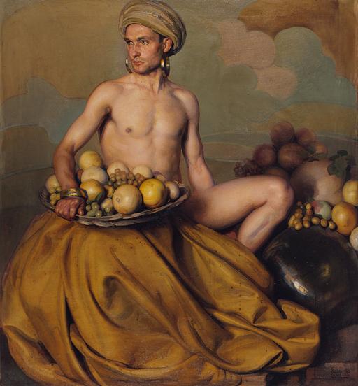 Gabriel Morcillo, Dios de la fruta, 1936. Óleo sobre lienzo, 125 x 115 cm. Colección Banco de España, depositado en el Museo de Bellas Artes de Granada