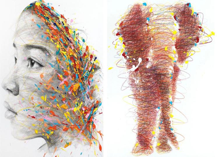 Femme et éléphant par Hom Nguyen