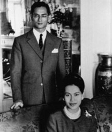 Rama IX de Thaïlande et sa femme