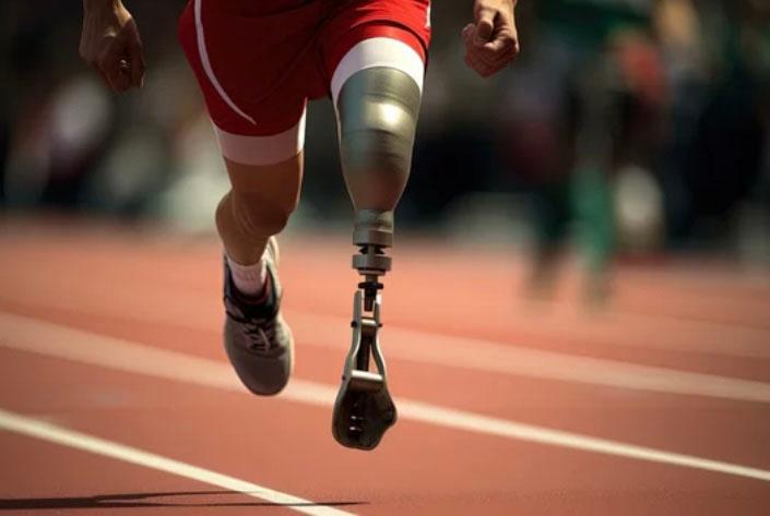 Course athlète avec prothèse