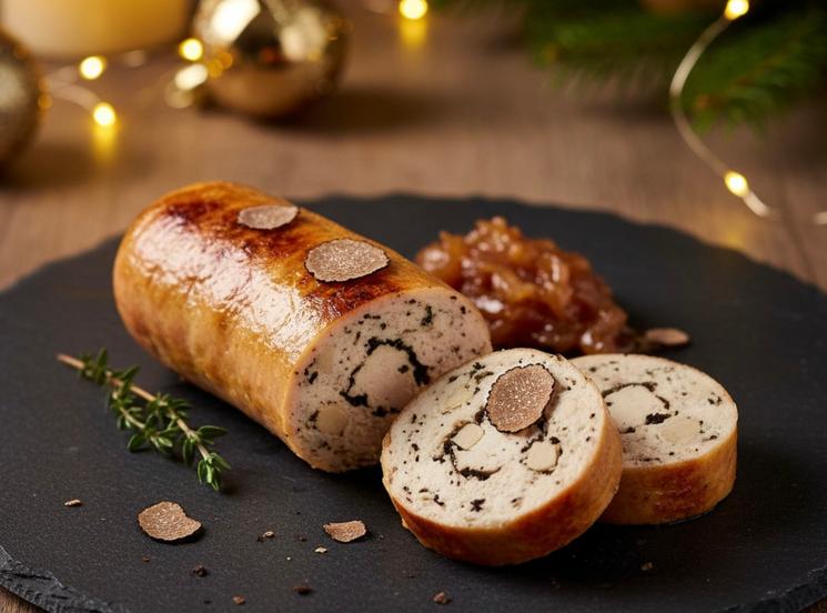 Boudin blanc, foie gras, truffe