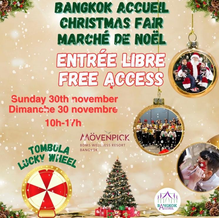 Affiche marché de Noël Bangkok Accueil 2025