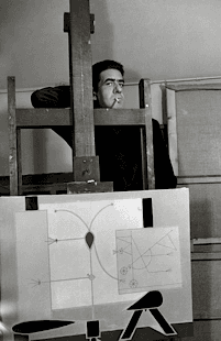 Portrait d’Óscar Domínguez par Roland d'Ursel (1951) Musée de la Photographie, Charleroi, Belgique