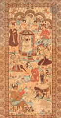 Coton Imprimé Kalamkari avec Salomon, Iran, daté 1323 H/ 1905 Doublure textile.  251 x 138 cm