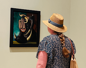 Tableau Autorretrato con cabeza de toro / X : https://x.com/mPICASSOm