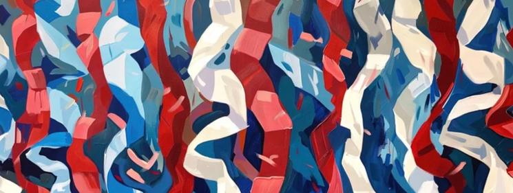 Bleu blanc rouge entrelacés 