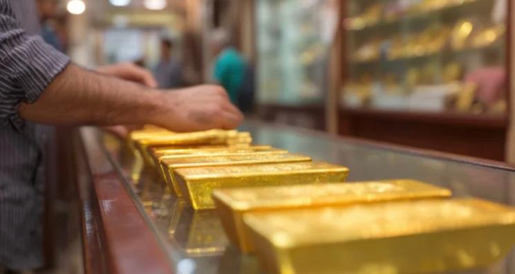 Mains sur lingots d’or 