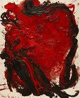 Kazuo Shiraga, Chizensei Konseimao [Planète Nature], juillet 1960. Huile sur toile, 161,5 x 130 cm.© Kazuo Shiraga, tous droits réservés. Photo © Centre Pompidou,MNAM-CCI/Philippe Migeat/Dist. GrandPalaisRmn
