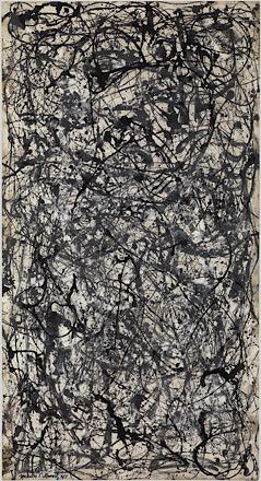 Jackson Pollock, Number 26 A, Black and White [Numéro 26 A, blanco y negro], 1948. Pintura gliceroftálica sobre lienzo, 205 x 121,7 cm. Dación en pago en 1984. Collection Centre Pompidou, Paris © 2026 The Pollock-Krasner Foundation © Centre Pompidou, MNAM-CCI/Georges Meguerditchian/Dist. GrandPalaisRmn.