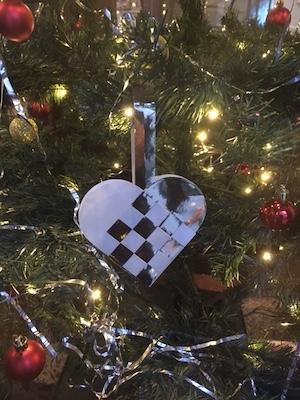 coeur papier tressé Danemark Noël décoration