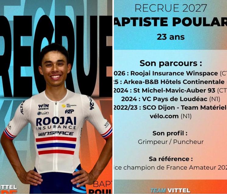 Cycliste français recruté équipe Vittel