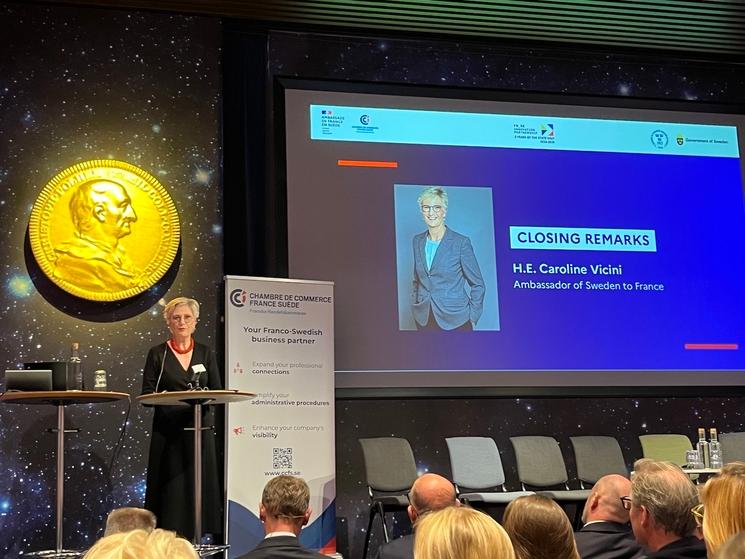 Discours de l'Ambassadrice de Suède en France, Caroline Vicini pour clôturer ce séminaire. © Fabienne Roy