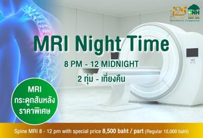 Affiche proposant l'IRM de nuit au BNH Hospital de Bangkok