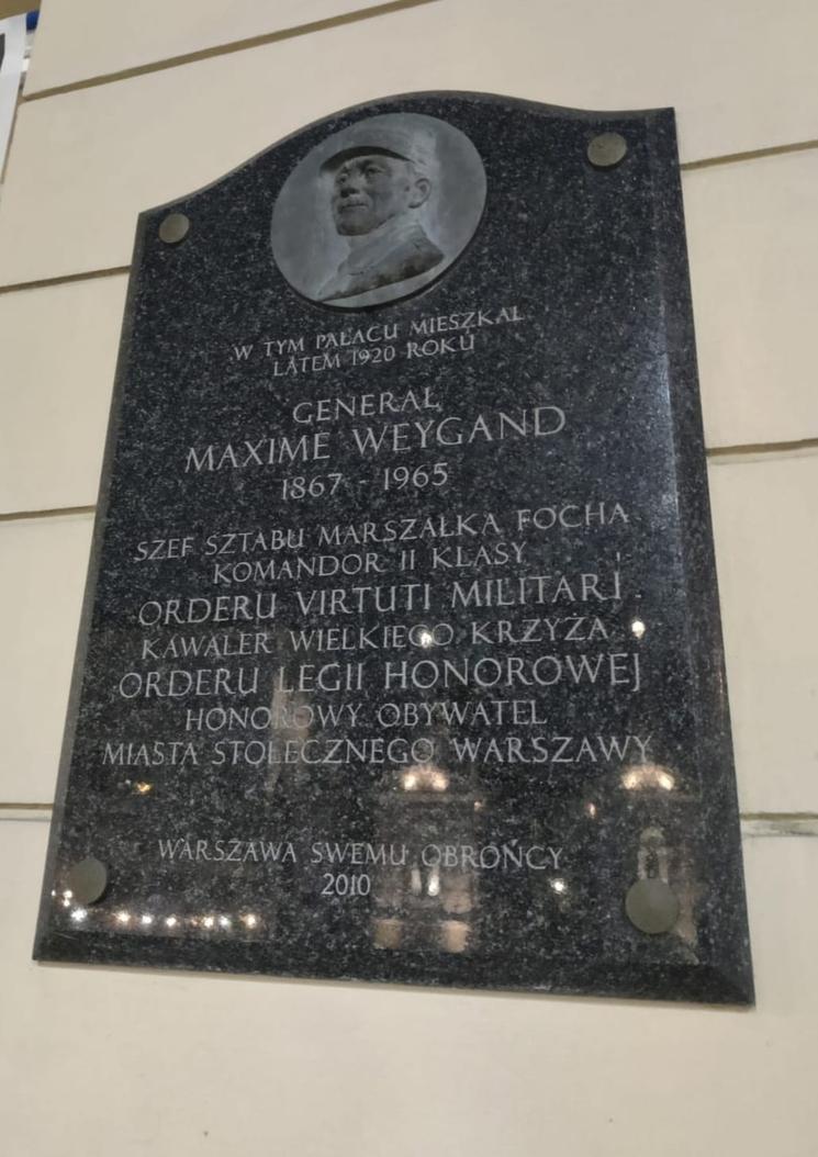 Plaque du général Maxime Weygrand 