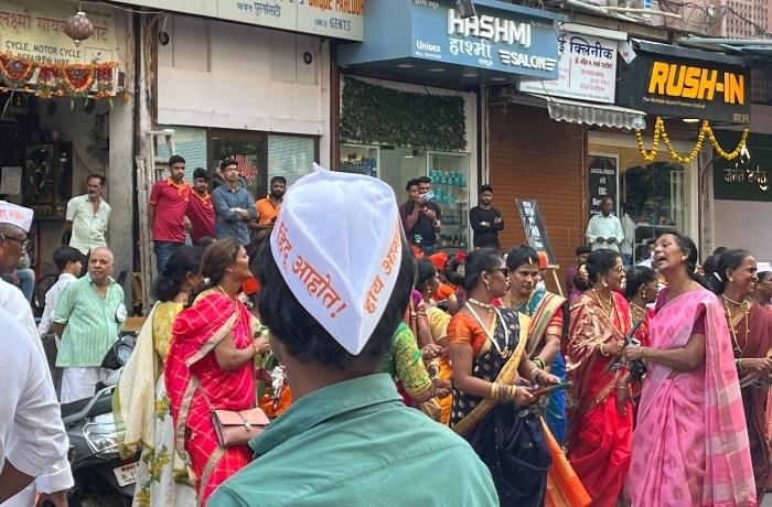 Des femmes célébrant Gudi Padwa, le nouvel an marathi, à Mumbai