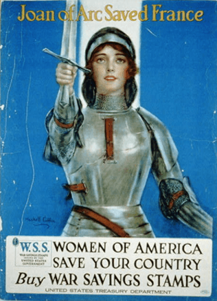 Affiche Jeanne d'Arc Première guerre mondiale war saving stamps