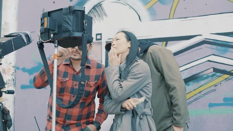 Julie AH-FA sur un tournage en Afrique du Sud