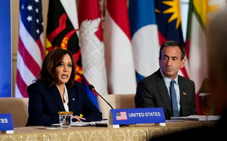 La vice-presidente des Etats-Unis, Kamala Harris, parle lors du sommet US-ASEAN