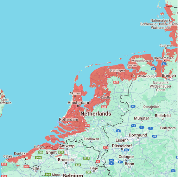 carte interactive pour mesurer l'impact de l'élévation du niveau des océans