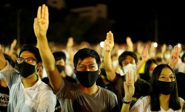 Manifestation anti-gouvernement a Bangkok